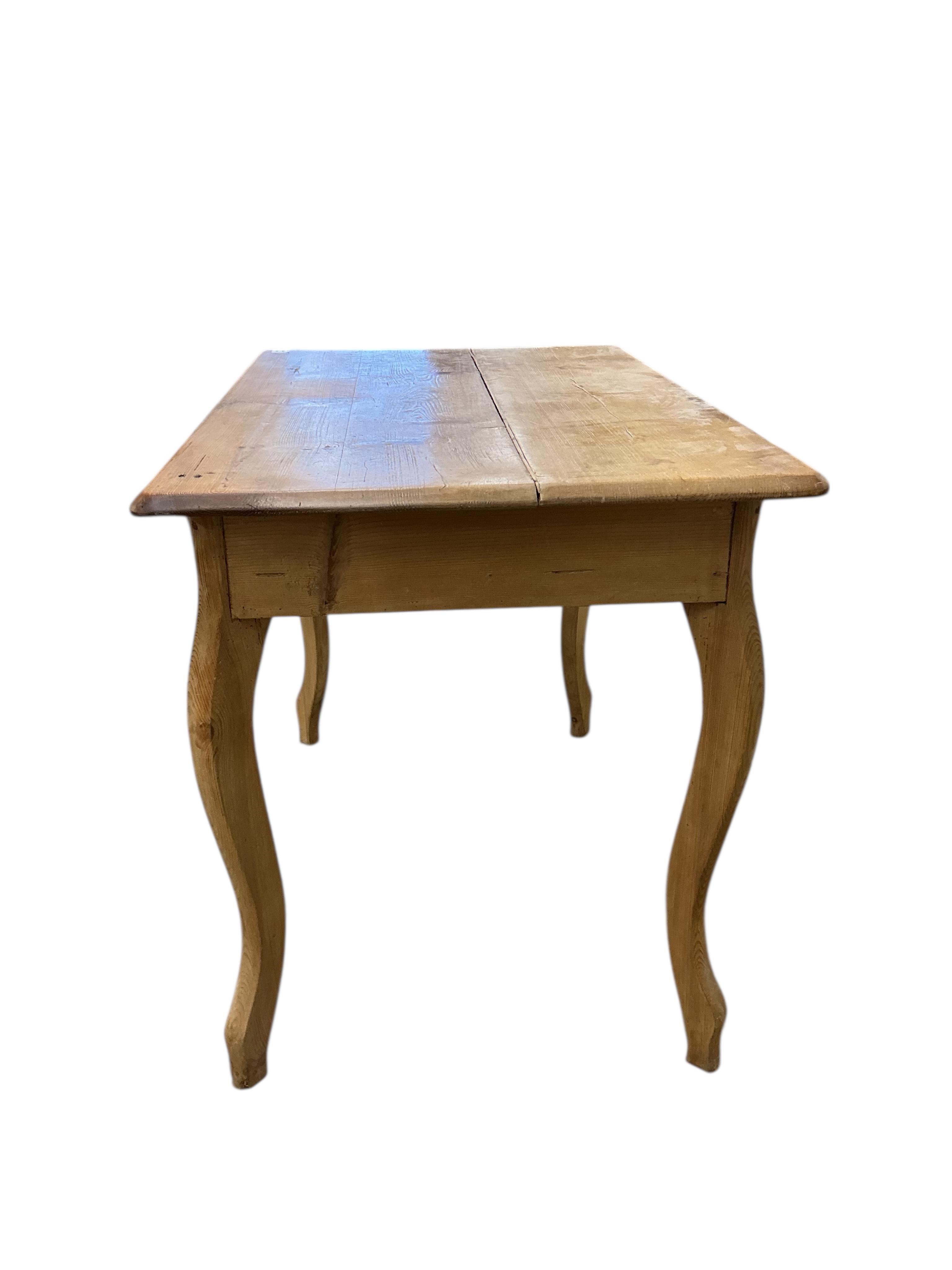A 19th century Continental pine rectangular serving table, width 108cm, depth 70cm, height 80cm